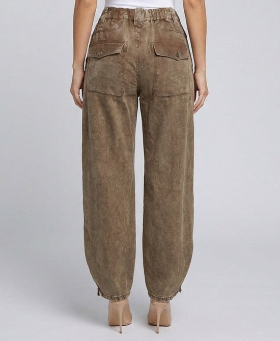 
Drawstring Ruched Pants in BROWN view 2