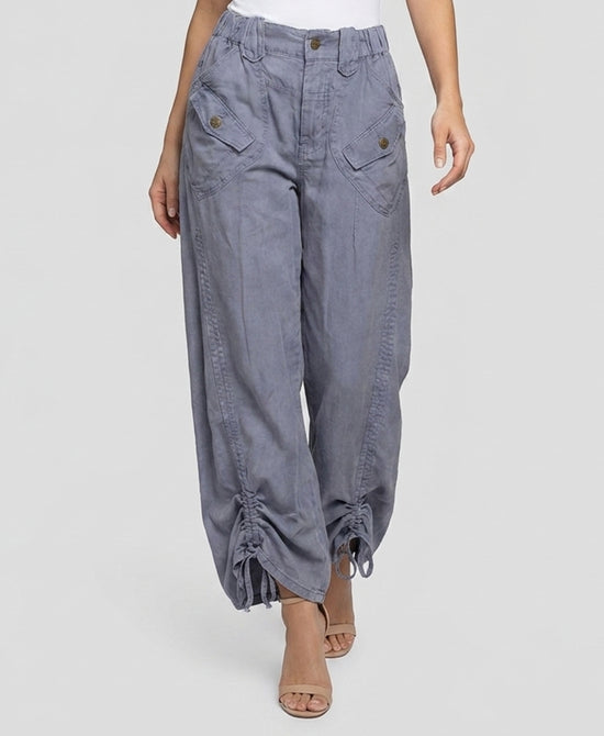 
Drawstring Ruched Pants in BLUE view 1