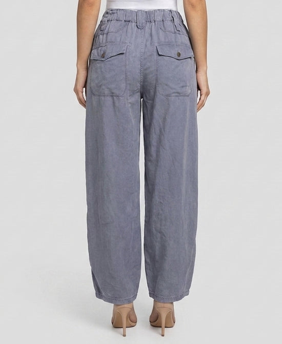 
Drawstring Ruched Pants in BLUE view 2
