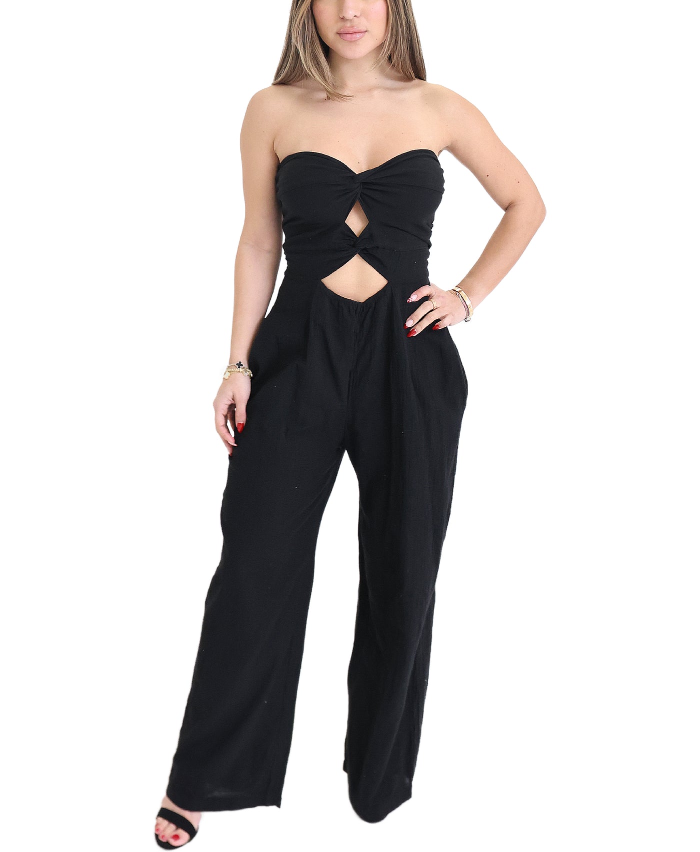 Strapless Jumpsuit w/ Cut-Outs view 1