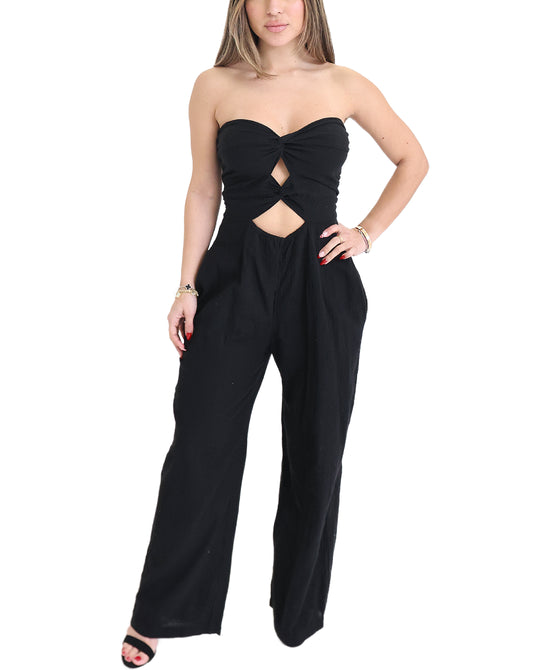 Strapless Jumpsuit w/ Cut-Outs view 