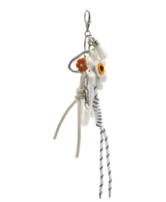 Faux Leather Daisy Bag Charm/Keychain view 