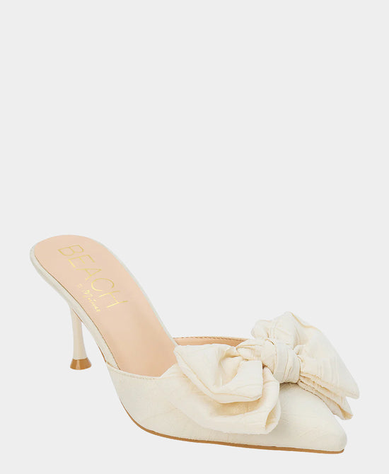 
Bow Heeled Mule in CREAM view 1