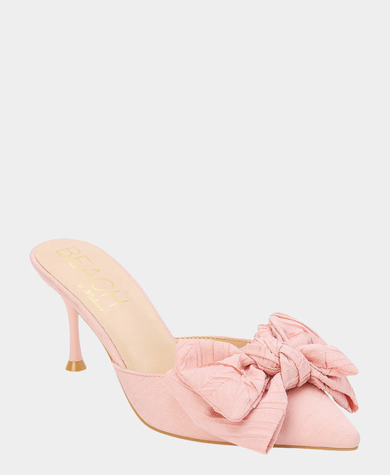 
Bow Heeled Mule in LIGHT PINK view 1