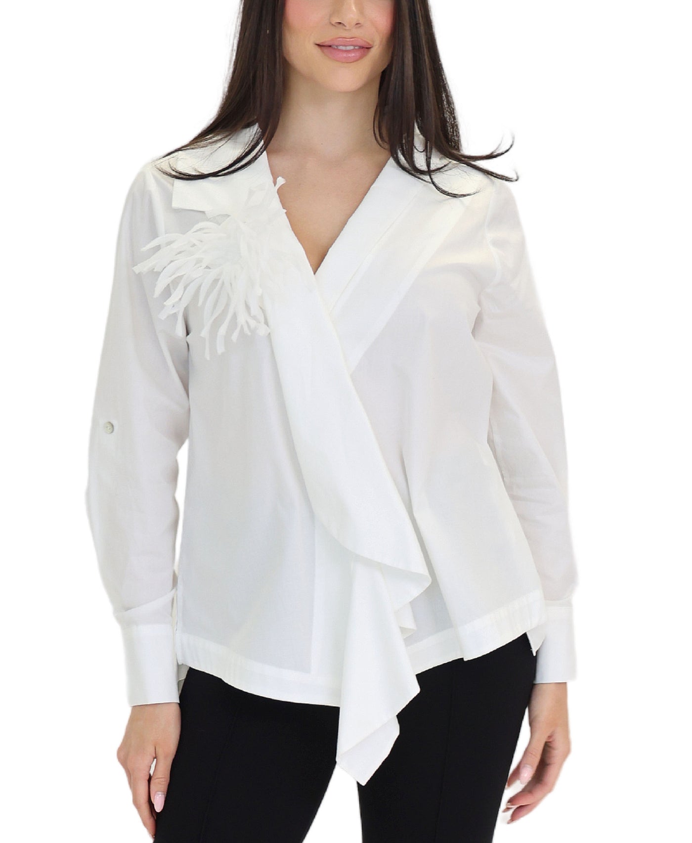 Blouse w/ Ruffle Feather Detail view 1
