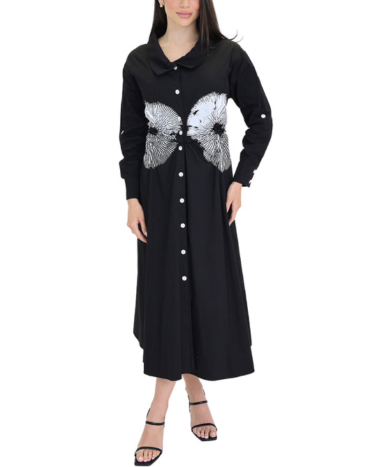 Printed Splatter Midi Dress view 