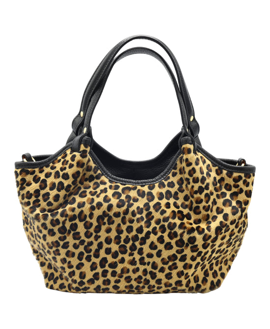 Leather Leopard Print Handbag view 