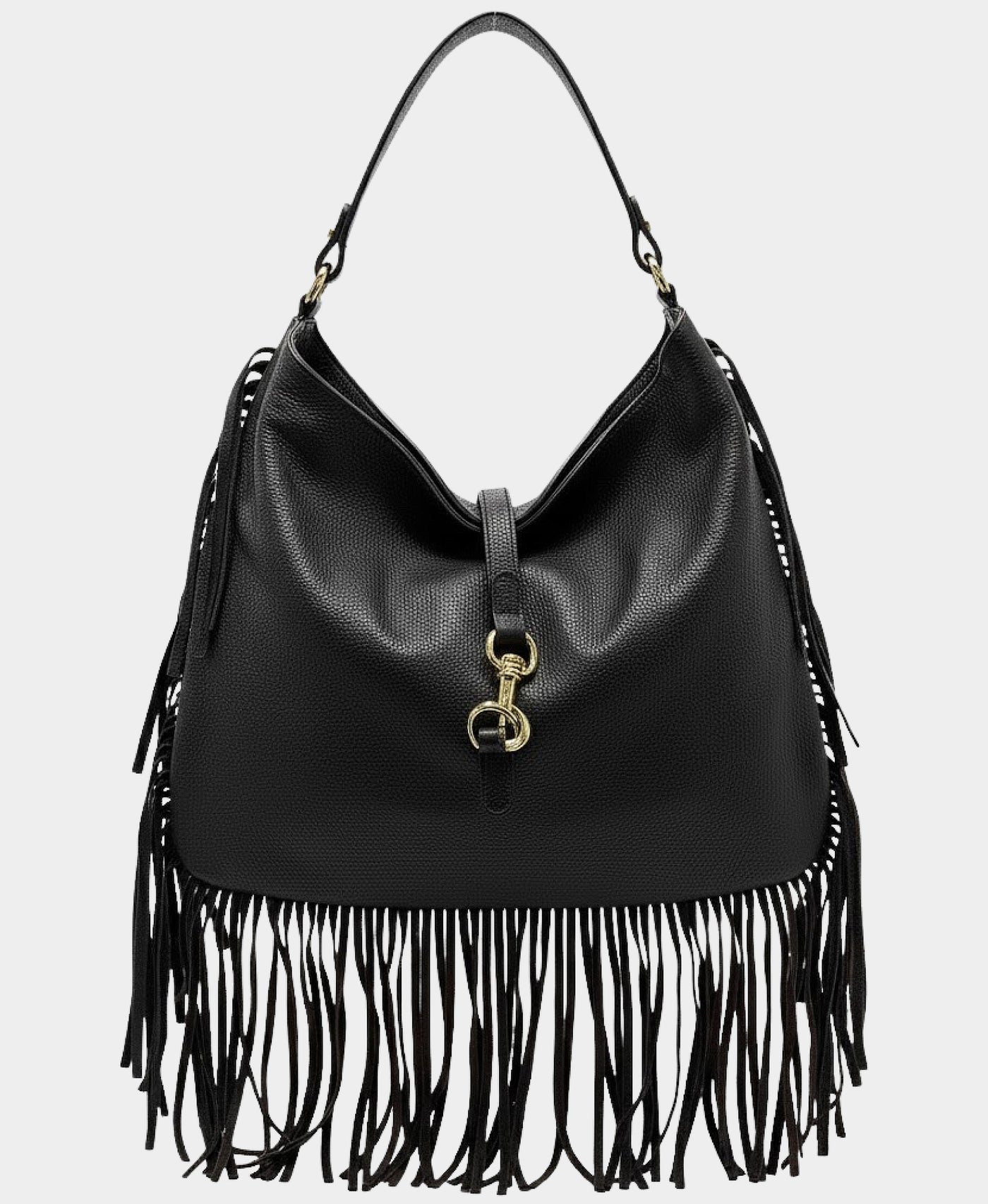 Leather Fringe Shoulder Bag view 1