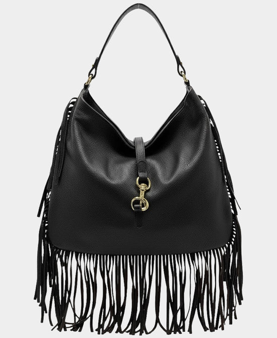 Leather Fringe Shoulder Bag view 