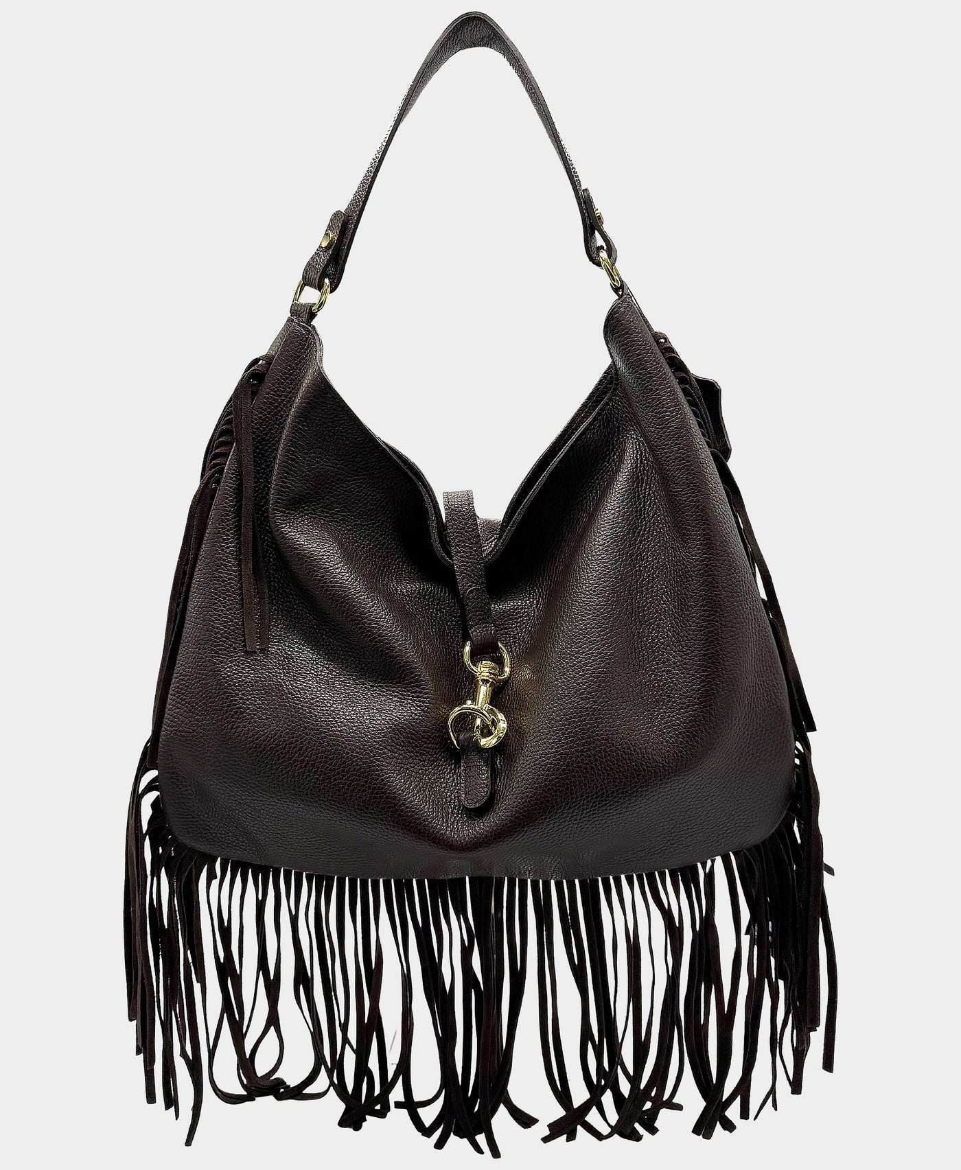 Leather Fringe Shoulder Bag view 2