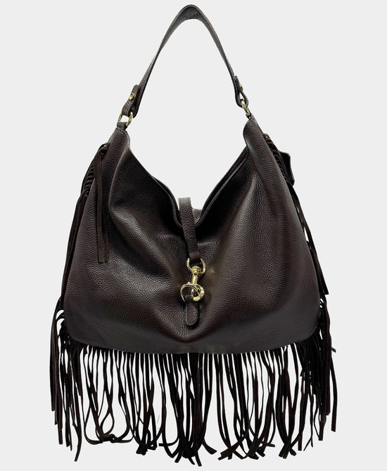Leather Fringe Shoulder Bag view 