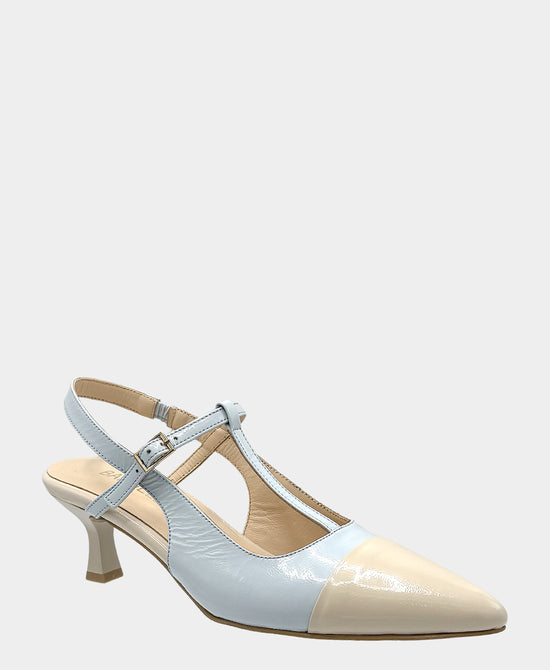 
Leather Color Block Slingback in BEIGE/LIGHT BLUE view 1