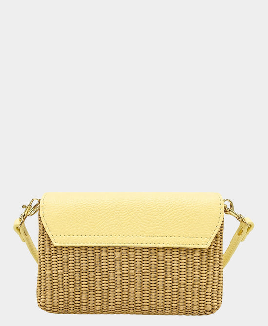 
Leather Woven Shoulder Bag in YELLOW view 2