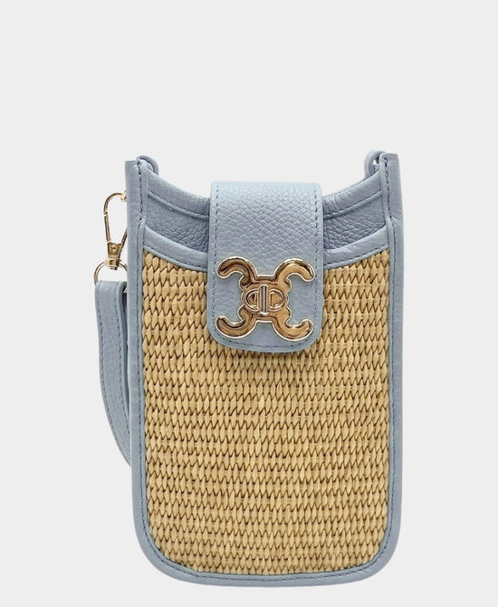 
Leather Woven Crossbody Bag in SKY view 1