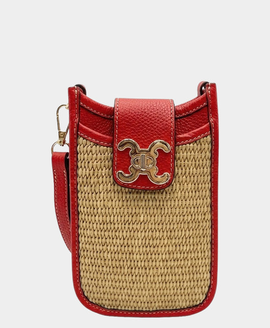 
Leather Woven Crossbody Bag (Copy) in RED view 1
