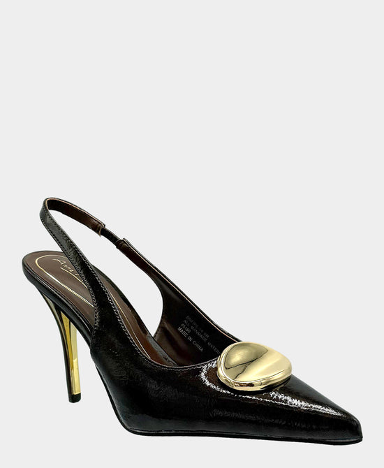 
Patent Slingback Pump w/ Gold Hardware in BROWN view 1