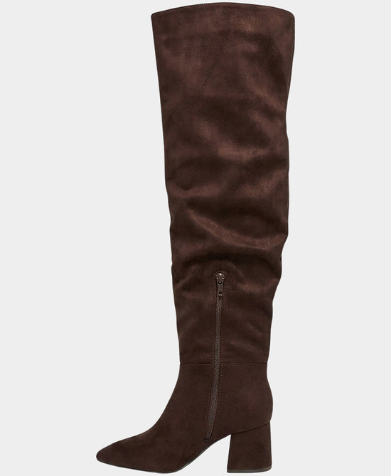 
Faux Suede Over The Knee Boot in BROWN view 2