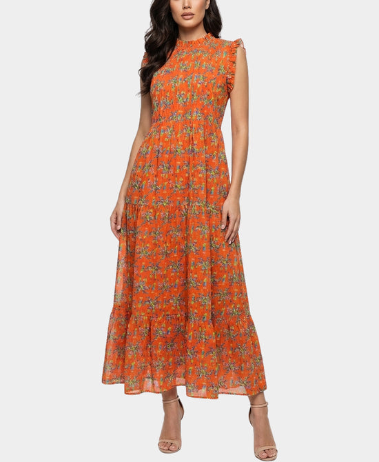 Printed Maxi Dress w/ Ruffles view 1