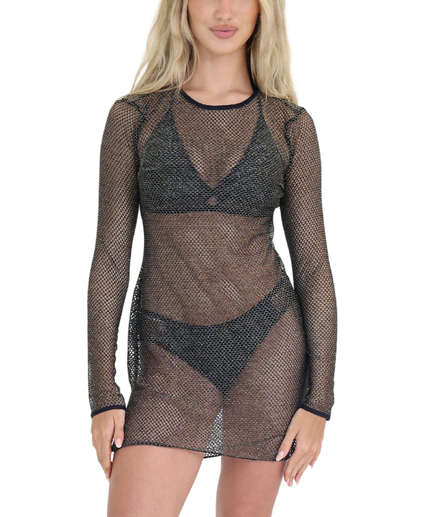 Mesh Metallic Swim Cover-Up view 1