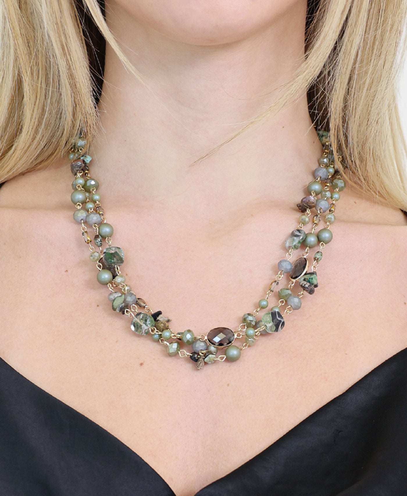 Layered Beaded Necklace view 1