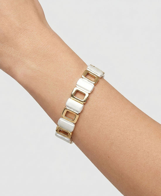 
Two Tone Elastic Bracelet in GOLD/SILVER view 1