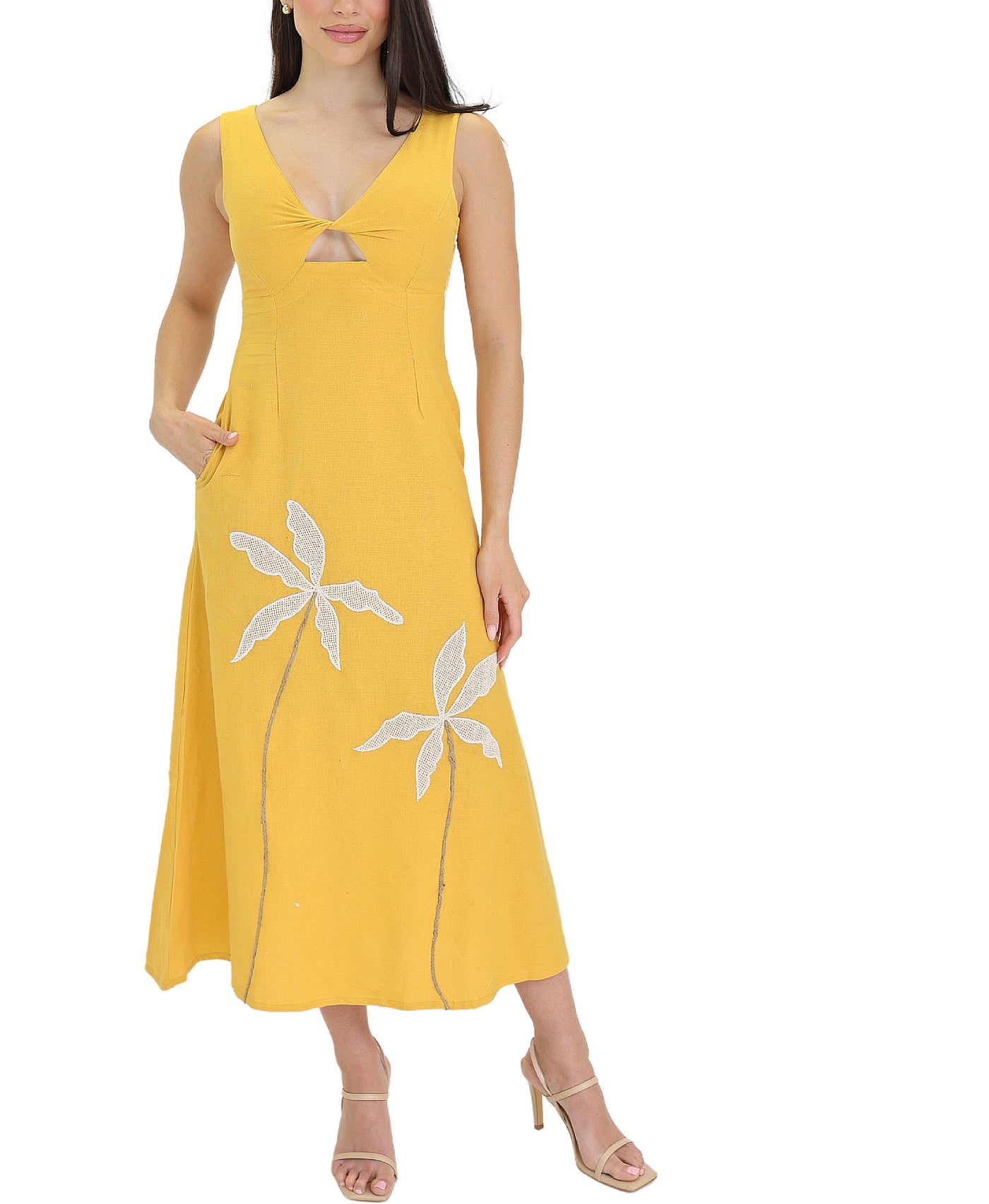 Embroidered Midi Dress view 1