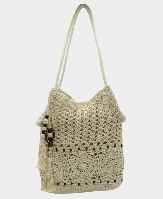 Crochet Shoulder Bag w/ Beads view 1