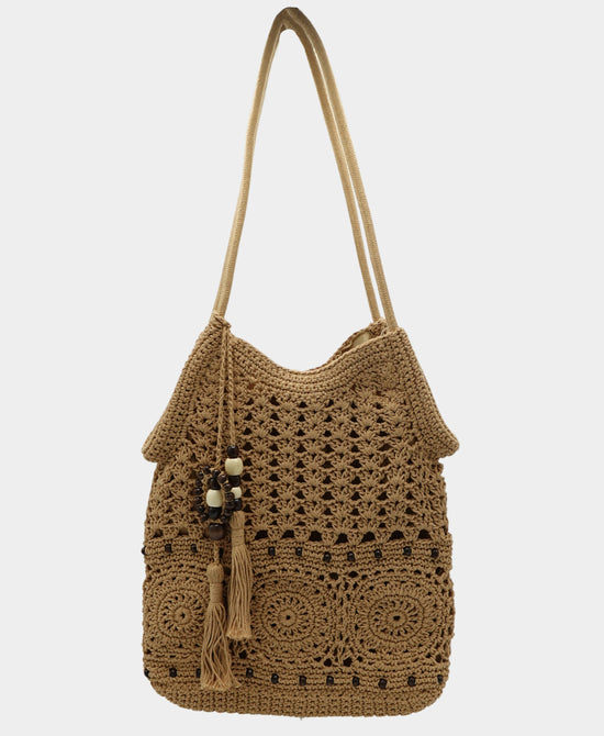 Crochet Shoulder Bag w/ Beads view 1