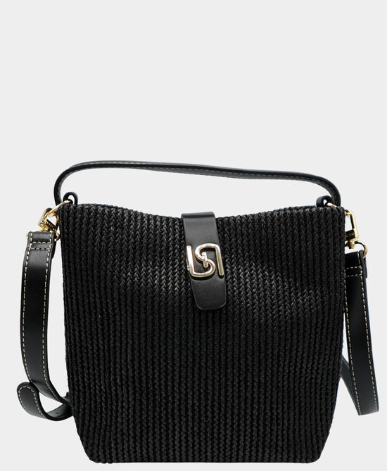 Woven Straw Bucket Bag view 1