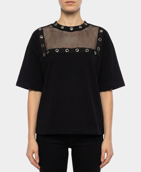 Top w/ Mesh Trim & Grommets view 1