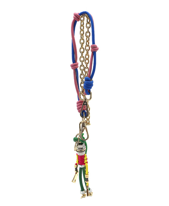 Faux Leather & Chain Bag Charm/Keychain view 