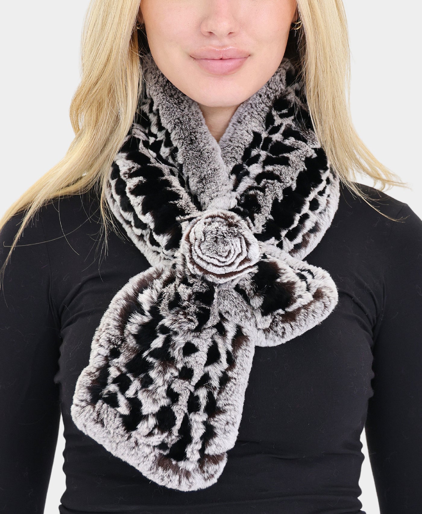 Fur Scarf w/ Rosette view 1