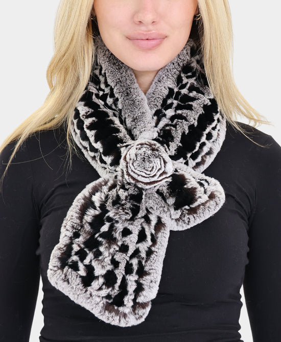 Fur Scarf w/ Rosette view 