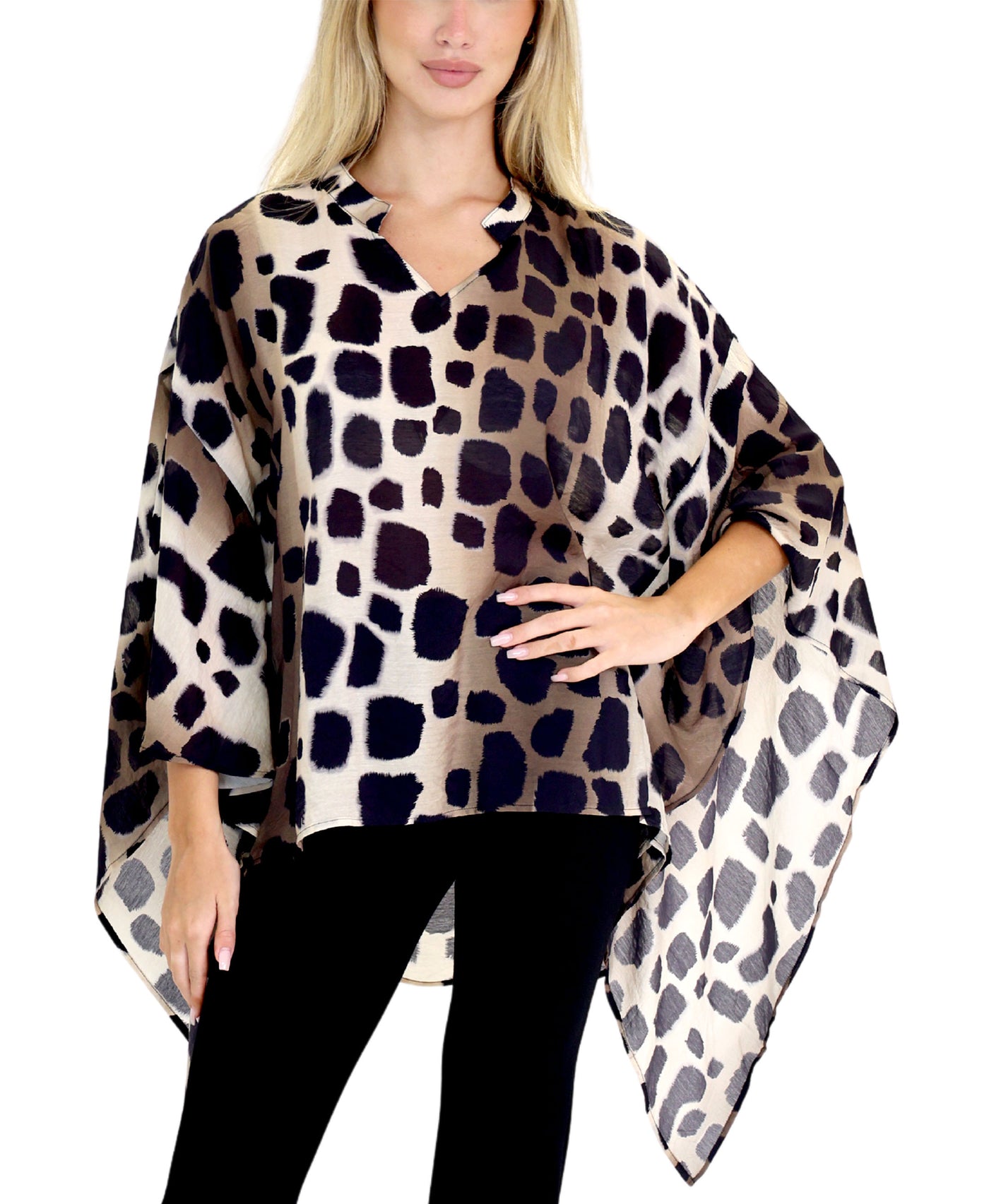 Leopard Print Poncho Blouse view 1