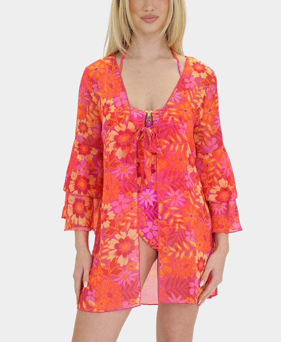 Floral Printed Swim Cover-Up view 1