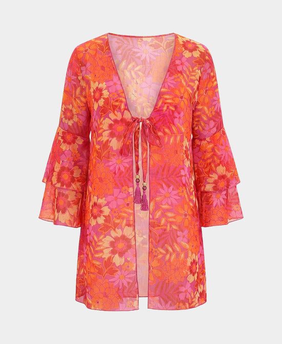 Floral Printed Swim Cover-Up view 1
