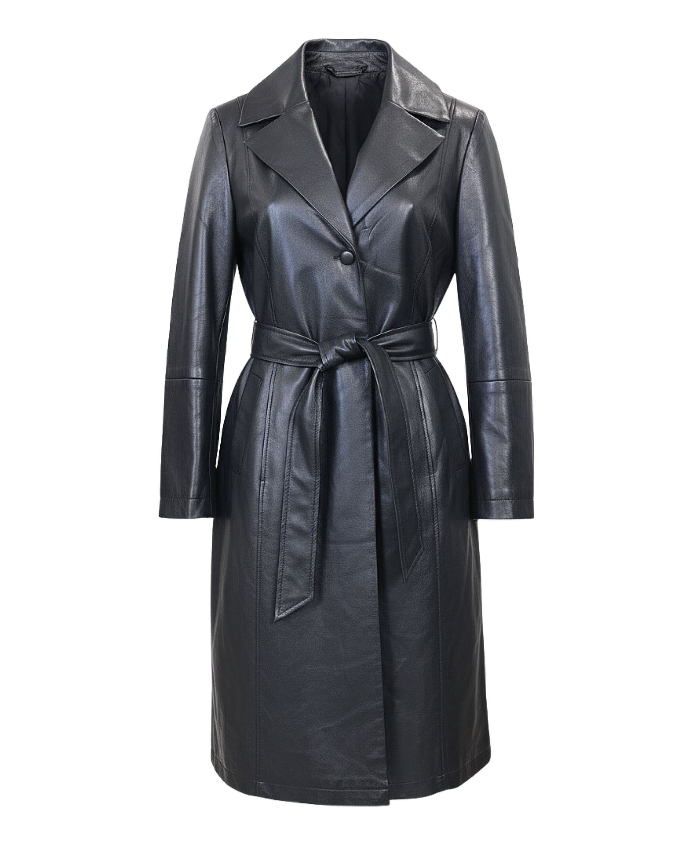 Faux Leather Trench Coat view 1