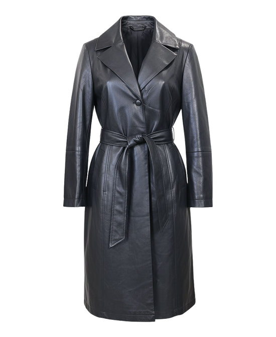 Faux Leather Trench Coat view 