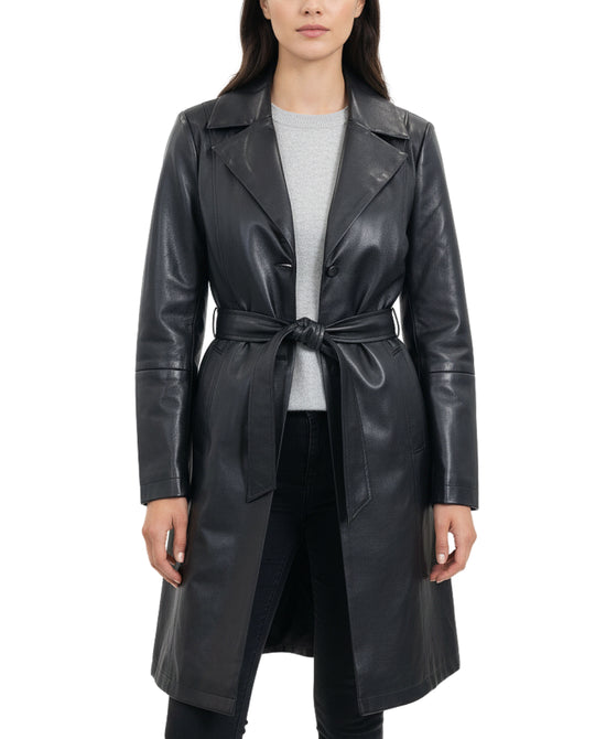Faux Leather Trench Coat view 