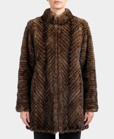 Mink Chevron Coat image 1