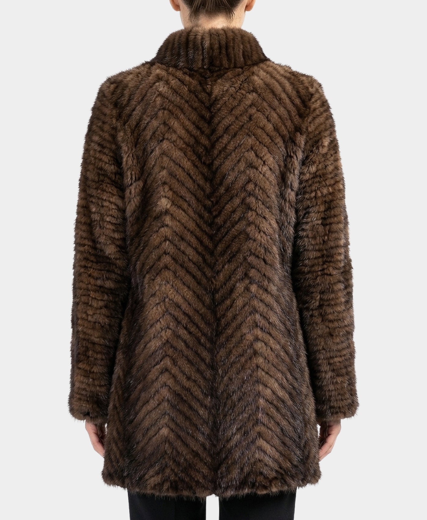 Mink Chevron Coat view 2