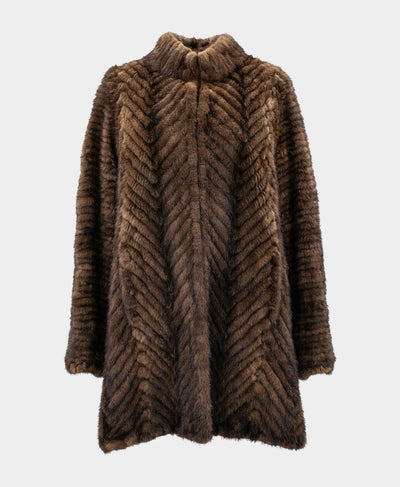Mink Chevron Coat image 3