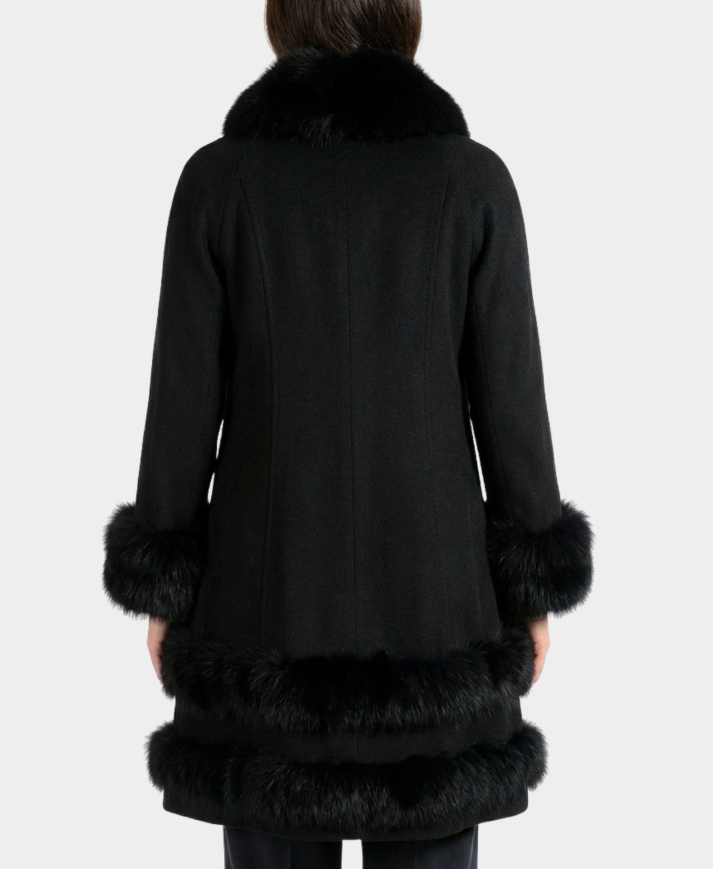 Cashmere Coat w/ Fox Fur Trim view 2