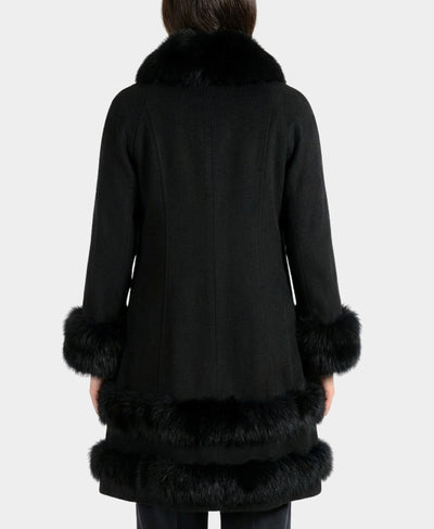 Cashmere Coat w/ Fox Fur Trim image 2