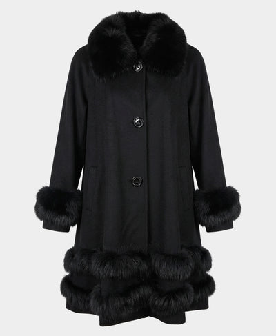 Cashmere Coat w/ Fox Fur Trim image 3