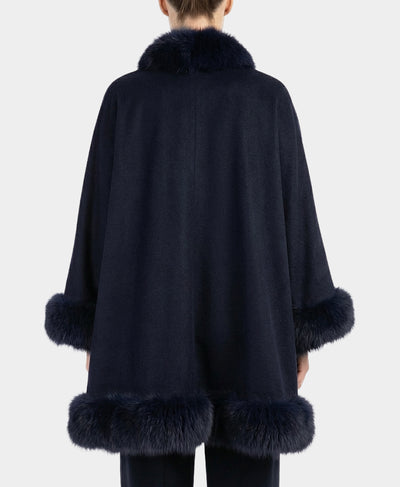Cashmere Cape w/ Fox Fur Trim image 2
