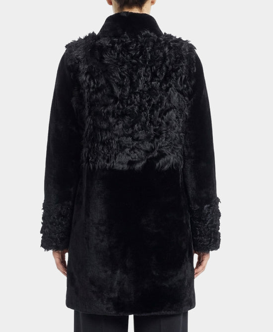 Shearling Coat w/ Fur Trim view 