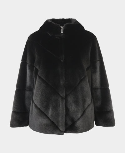 Faux Fur Jacket w/ Hood image 2