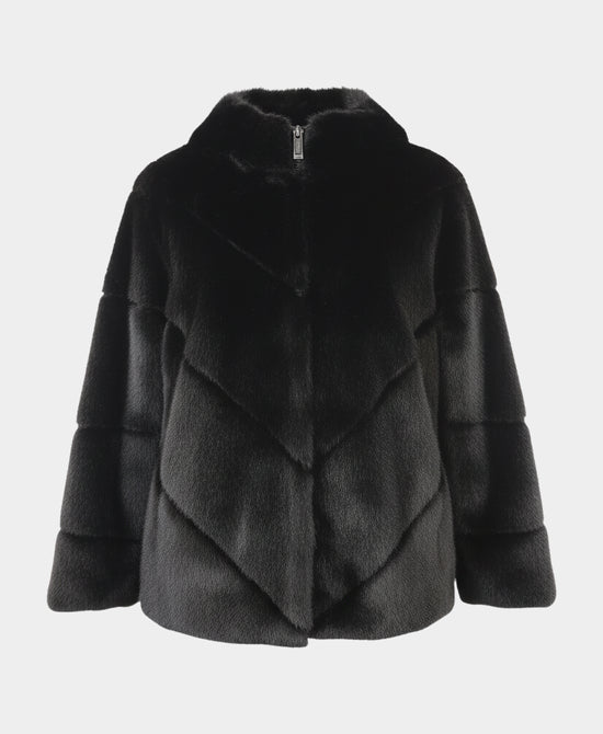 Faux Fur Jacket w/ Hood view 