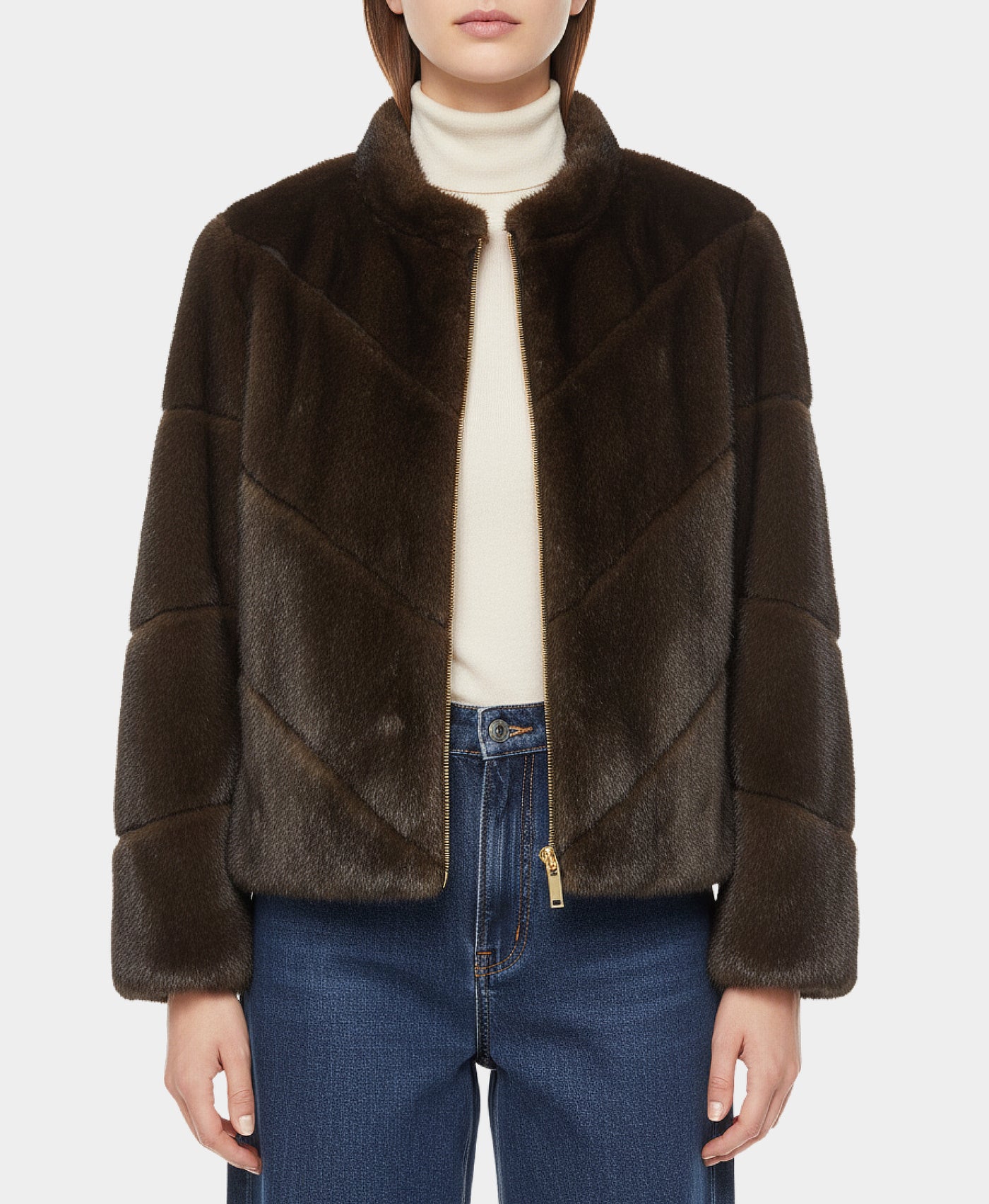 Faux Fur Jacket w/ Hood view 1
